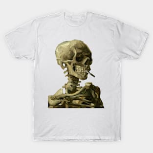 Van Gogh Skeleton Smoking T-Shirt